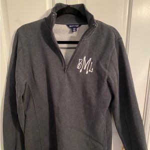 Monogrammed fleece pullover